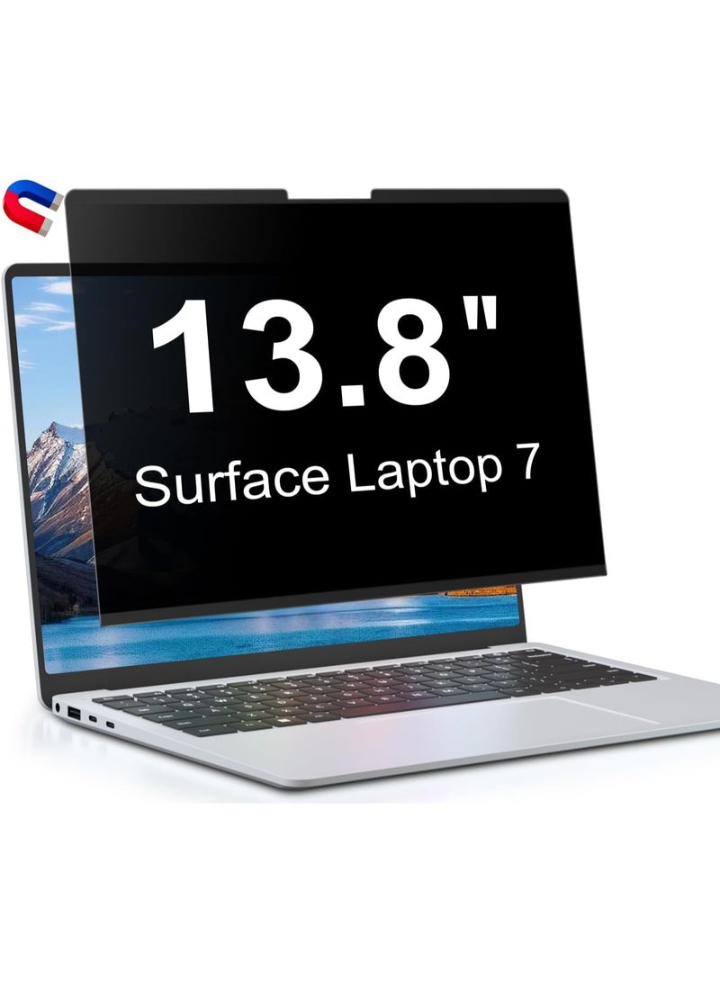 شاشة خصوصية مغناطيسية بحجم 13.8 بوصة لجهاز Microsoft Surface Laptop 7، واقي شاشة مضاد للتوهج قابل للإزالة، فلتر ضوء أزرق، سهل التركيب ضد التجسس - Image 1